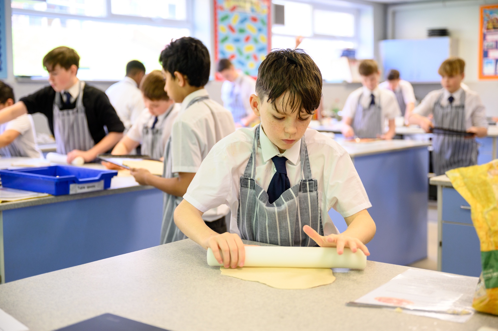 A photo of a student in a Food Technology room