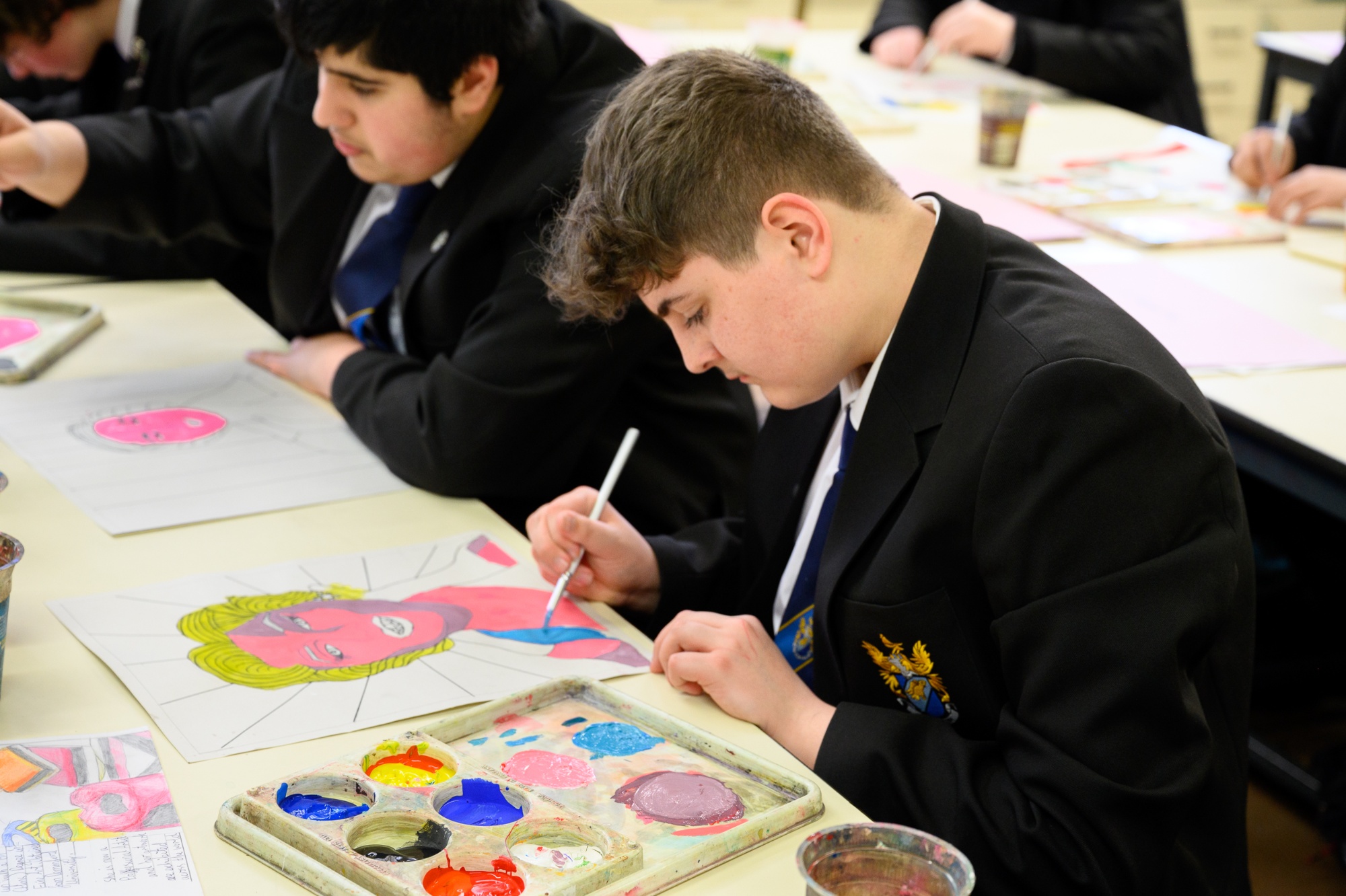 A photo of a student at work