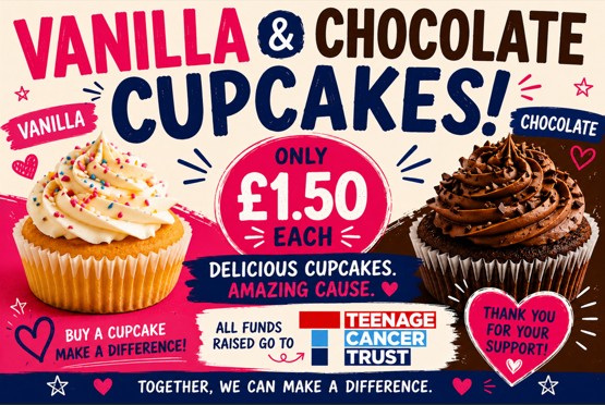 Advert for cupcakes on sale for Fun Run