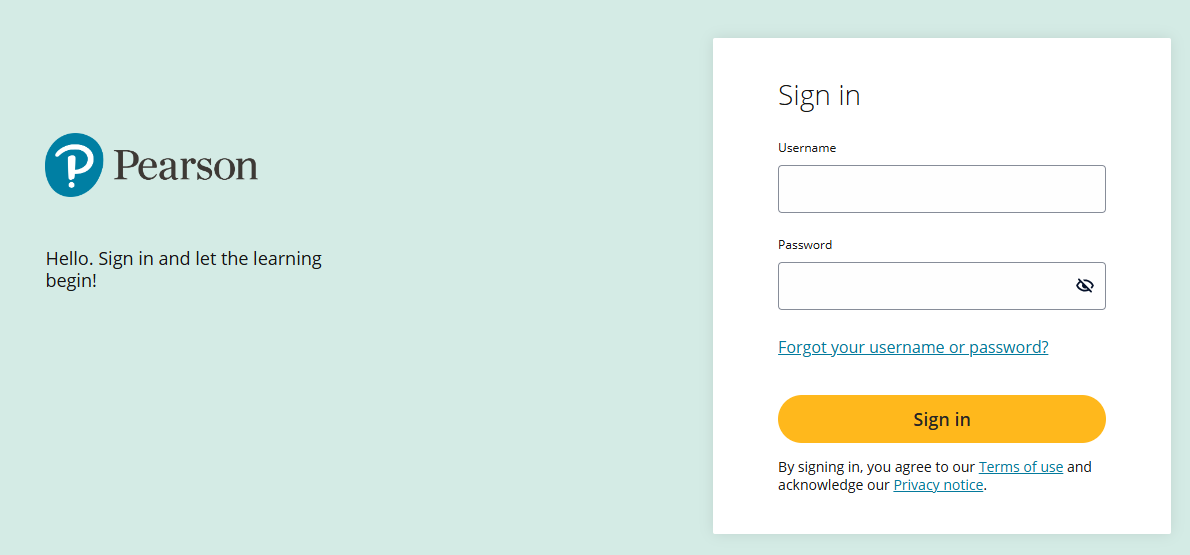 A photo of the Active Hub login page
