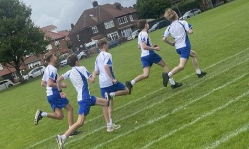 Students running at Sports Day